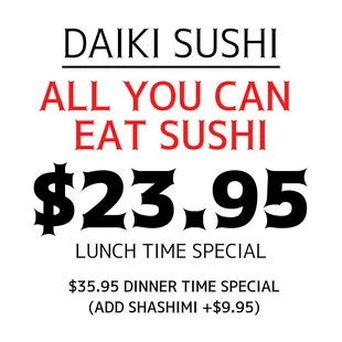 All you can eat lunch and dinner specials with us!