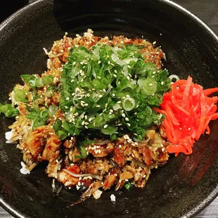 shredded pork rice bowl