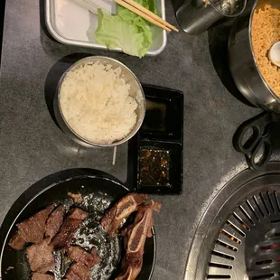 LA galbi, Hawaiian steak, boneless short rib