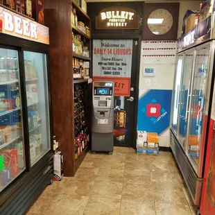 the inside of a liquor store
