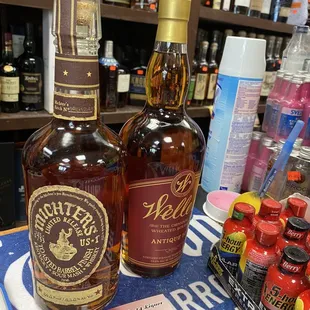 a variety of liquors