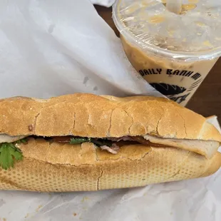 Got the vietnamese coffee and special banh mi.