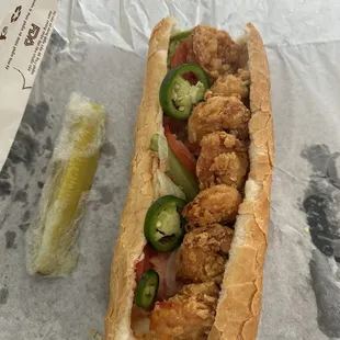 Shrimp poboy sandwich