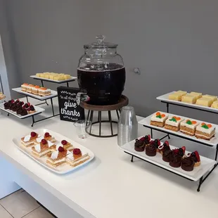 a variety of desserts