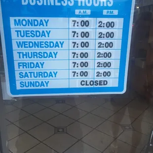Hours of operation