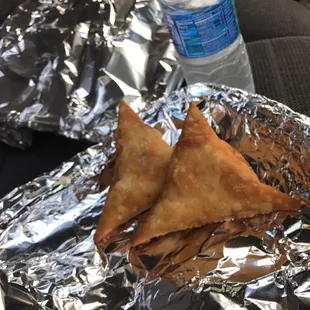 a pita and a water bottle