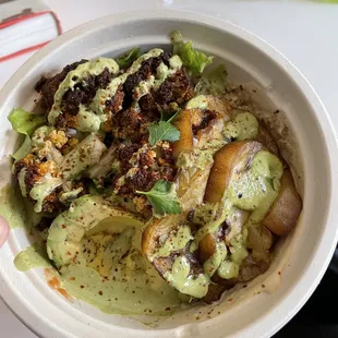 a bowl of food on a table