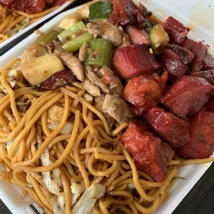 Chow Mein, Spicy Chicken (Kung Pao Chicken) Bbq Pork