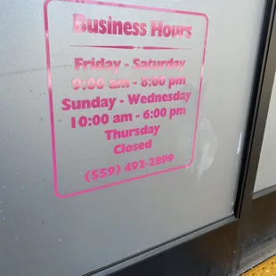 Not opened Thursdays