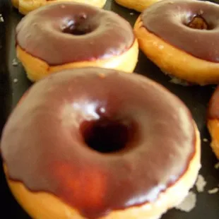 glazed donuts with chocolate glaze