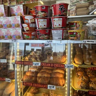 a display of various types of doughnuts