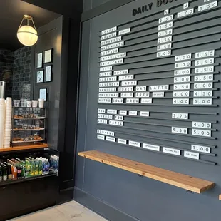 Coffee menu (with prices)