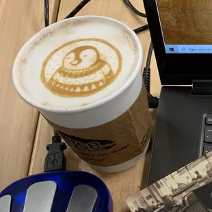 Salted Carmel Mocha with art