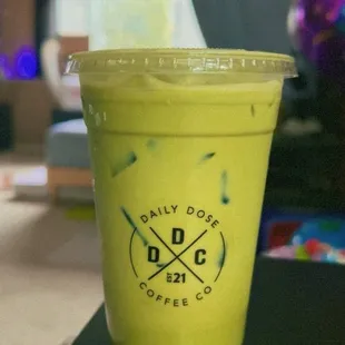 24oz Iced matcha with regular milk