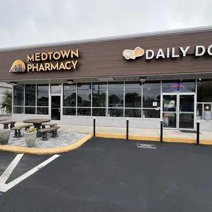 OK - the secret of this place - The owner owns both the pharmacy AND the coffee shop!! Truly unique but caffeine is a drug too, right?