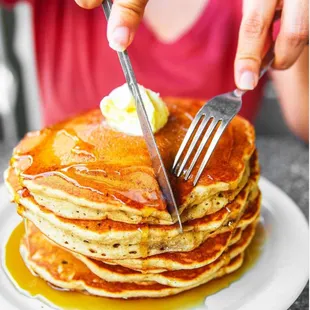 Fluffy, buttery and delicious pancake stacks on stacks