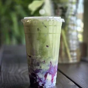 Blueberry Matcha homemade crème