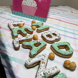 Custom letter donuts