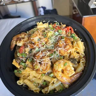 Spicy shrimp &amp; chicken pasta