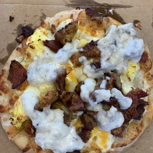 7&quot; breakfast pizza! Hot and delicious!