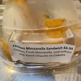 chicken mozz sandwich