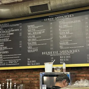 Great menu at Daily Grind