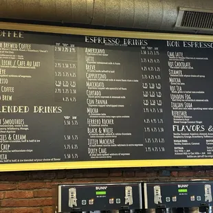 What a drink menu