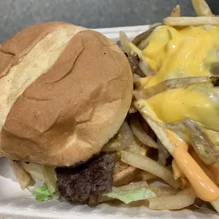 The Signature Burger and Savage Fries