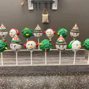 Rosie Pops. They come in a variety of seasonal styles and flavors stop in to get one now.