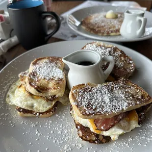Breakfast sliders and blueberry short stack. Yes, all for me.