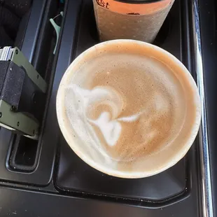 Hot skim latte extra shot