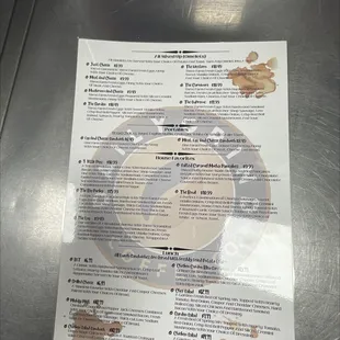 a menu for a coffeehouse