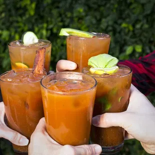 A variety of fun creative Bloody Marys!