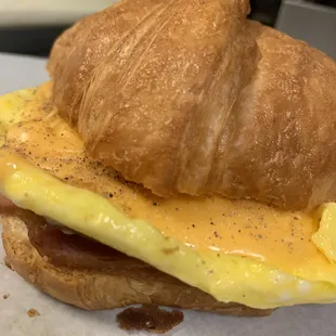 mini croissant breakfast sandwich!