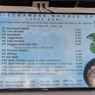 menu