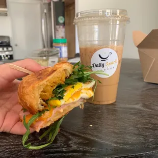 Spark Croissant and White Chocolate Iced Latte