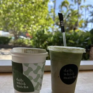 Hot and iced hapa matcha
