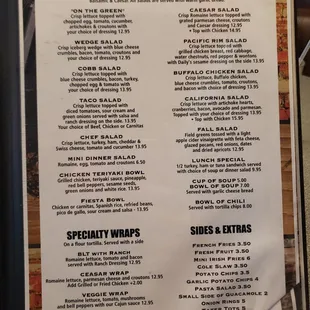 Soups, Salads, Wraps and Sides