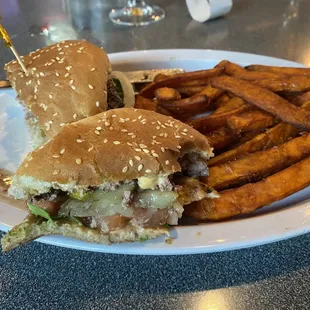 Plain burger for my little niece and sweet potato fries