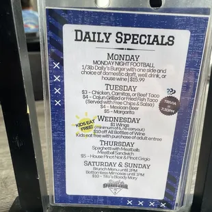 Daily's Daily Specials