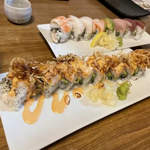 Rainbow roll and lucky roll