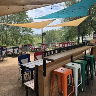 Outdoor seating and view