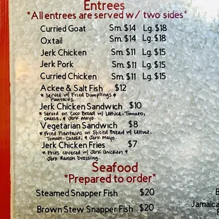 menu