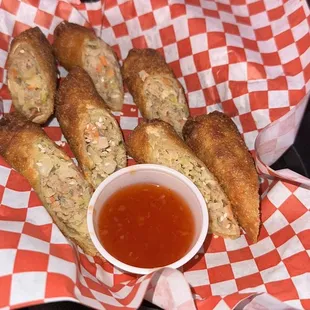 Viet Egg Rolls chicken &amp; WING BASKET