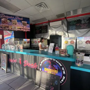 the counter of a diner