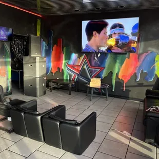 a man and a woman in a restaurant