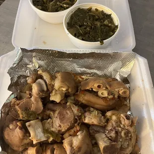 Pig Feet Plate with double Collard Greens - Slap Yo Momma Good !!!