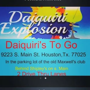 the location of daiquiri&apos;s to go