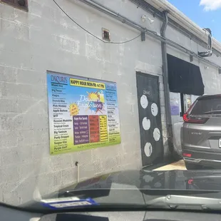 a car parked in front of a building