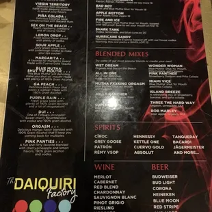 Drink Menu